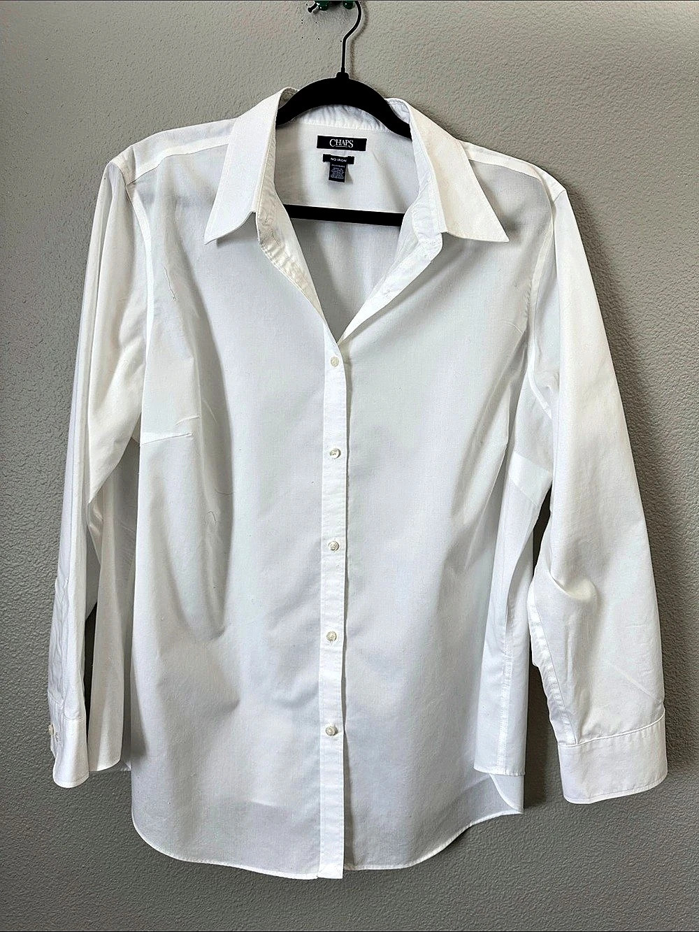 White Button Down Long Sleeve Shirt  2X No Iron